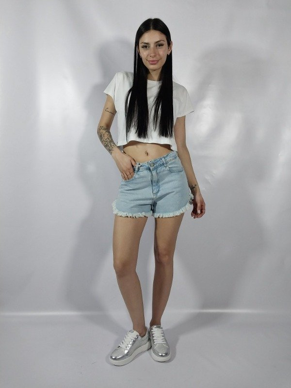 Producto - Short de jean c/ el deflecado largo Tizi