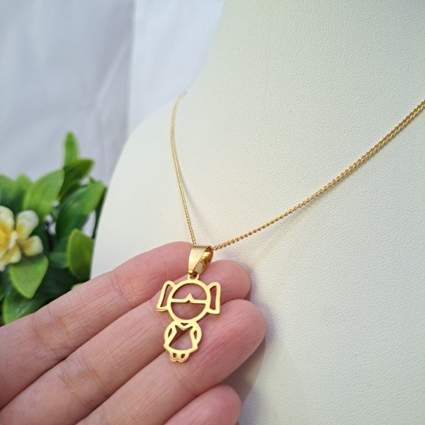 Producto - Dije o Collar Silueta Nena Dorada