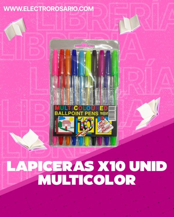 Producto - LAPICERAS X 10 UNID MULTICOLOR