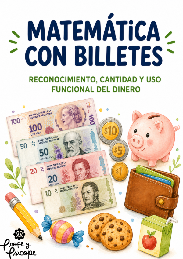 Producto - Matemática con billetes: reconocimiento, cantidad y uso funcional del dinero