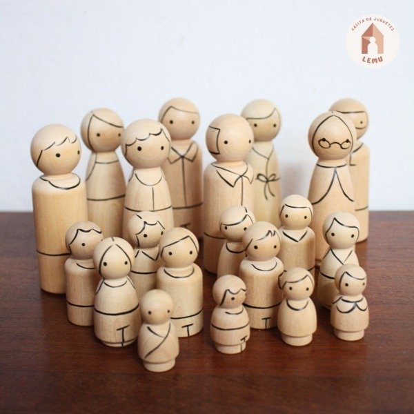 Producto - Vincores Neutrales [ Pack X 20 ] Muñecos De Madera Peg Dolls
