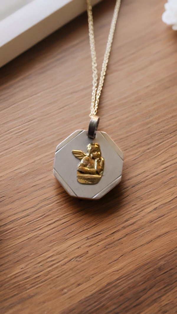 Producto - Dije Angel Rafael PLATA Y ORO18x22MM D190