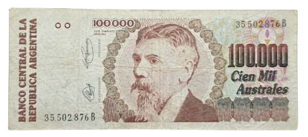 Producto - 100.000 Australes Uriburu (Murolo - Fernandez) P.337//Bott.2895 -VF