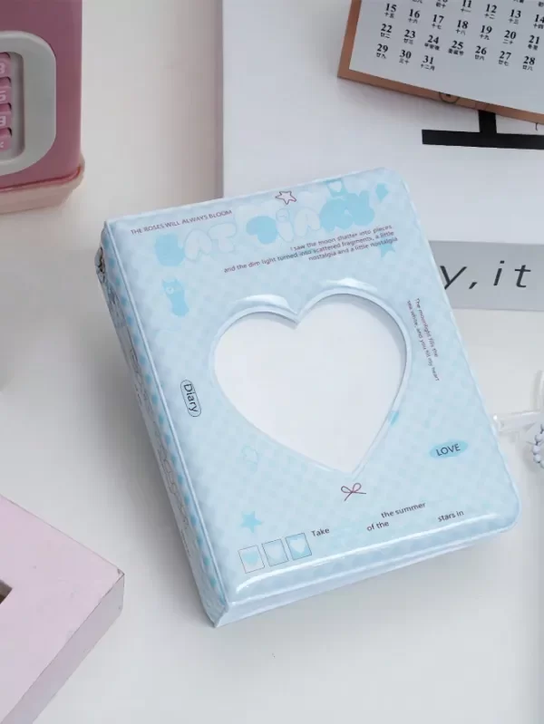 Producto - Mini binder celeste con tapa de corazon+
