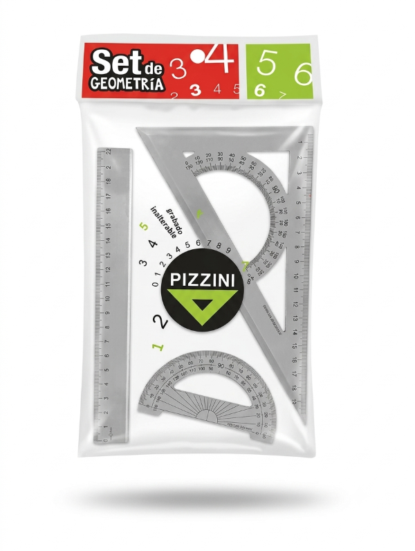 Producto - Set Geometría Pizzini 3 piezas