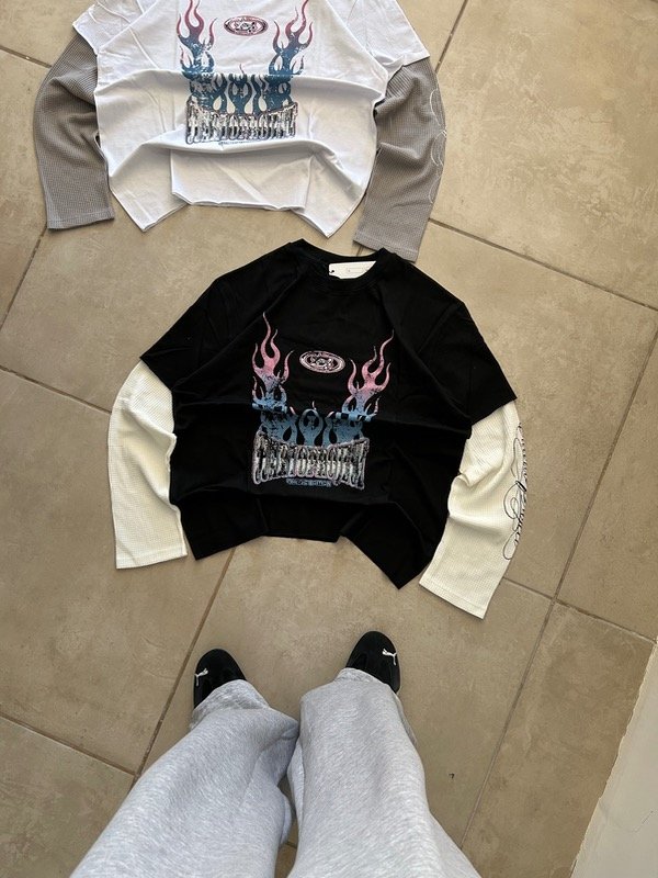 Producto - TSHIRT DOBLE MANGA FIRED BLACK