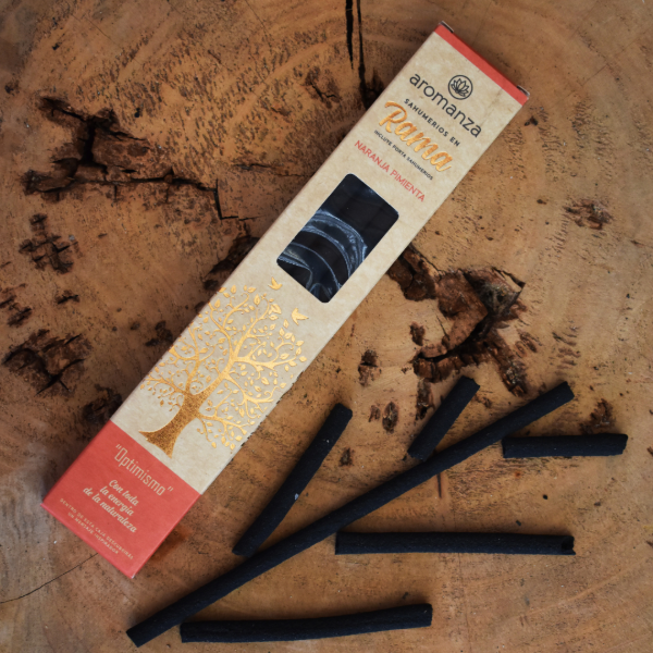 Producto - Sahumerios en rama sin palo Naranja y Pimienta Aromanza "Atracción"