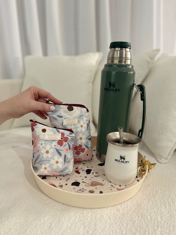 Producto - Yerbera y azucarera - flor bordo y gris