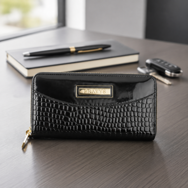 Producto - BILLETERA GRANDE ACHAROLADA CROCO 19 CM X 9.5 CM - 0