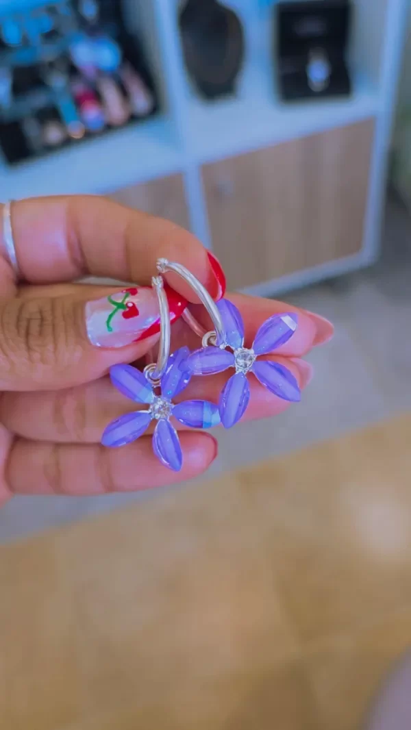 Producto - Argollas flor lila AB