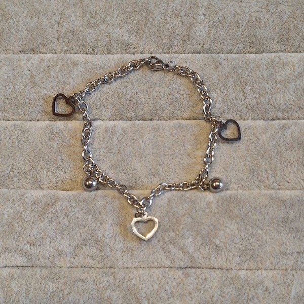 Producto - Pulsera CORAZONES CALADOS COLGANTES