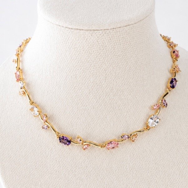 Producto - Gargantilla Gardenia Tulipán multicolor-Enchapado en oro 18k
