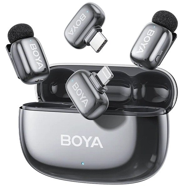 Producto - Boya Inalambrico Para Mini 2-01 Con Lightning Y USB-C - Plata