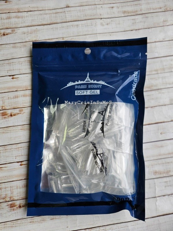 Producto - TIPS SOFT GEL X500 BOLSA AZUL PARIS NIGHT CUADRADA