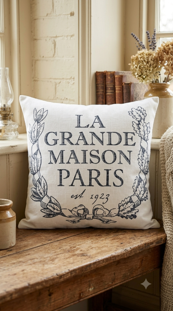 Producto - Almohadón estilo vintage "Maison Paris" - 0