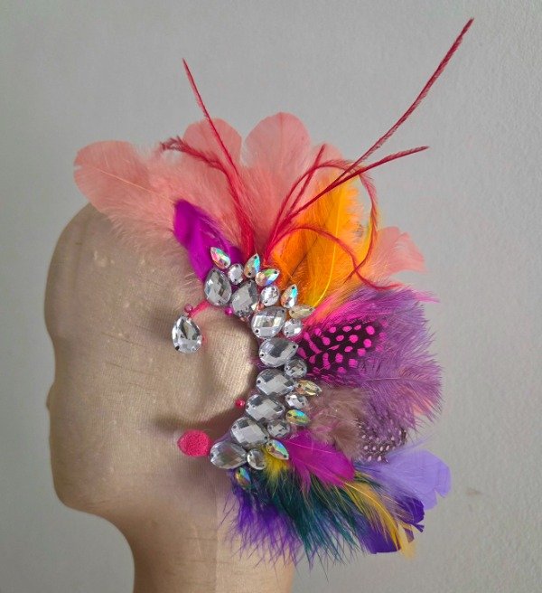 Producto - Ear cuff plumas naturales iridiscente