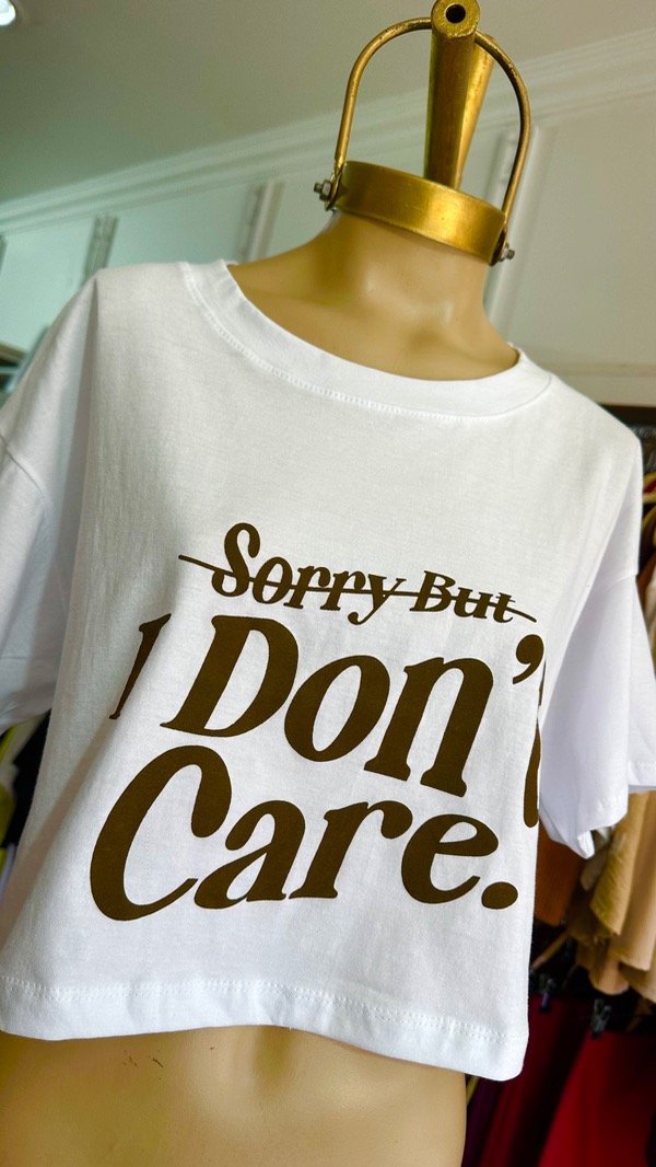 Producto - REMERA CROP I DONT CARE BLANCO
