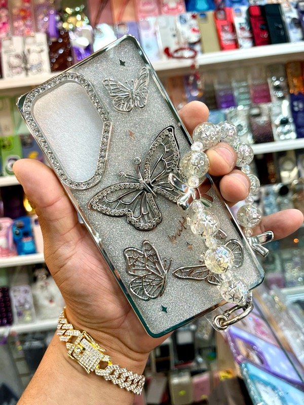 Producto - Funda Buttefly 3D Diamantada con Straps Samsung S25 ultra