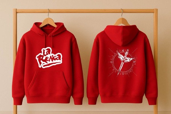 Producto - BUZO CANGURO ROJO LA RENGA BRUJULA