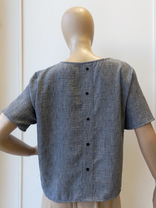 Producto - Remera Espalda Botón Lino Melange (Art. 5759)