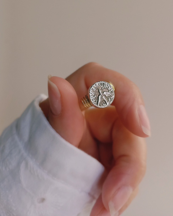 Producto - Anillo San Benito Sello Plata925 y Oro Dublé