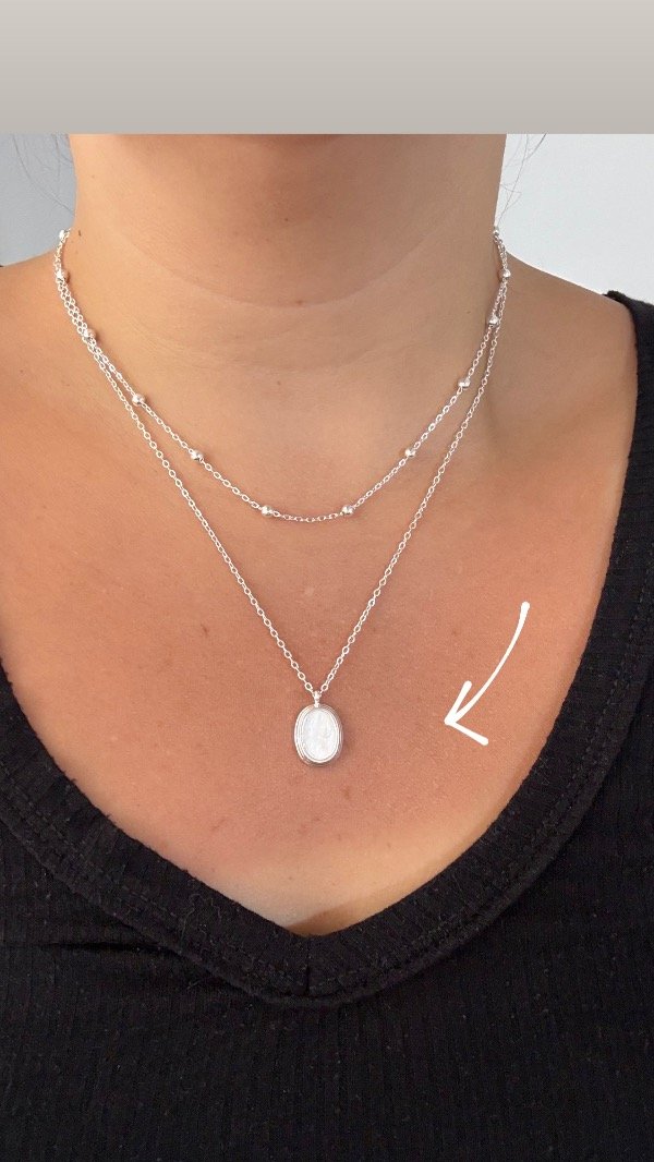 Producto - Collar Nácar plateado