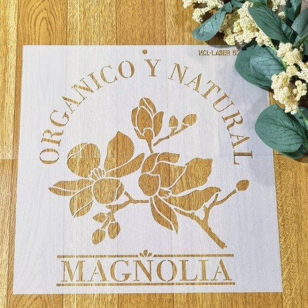 Producto - St 5216 de 25x25 cm Stencil Magnolia Frase