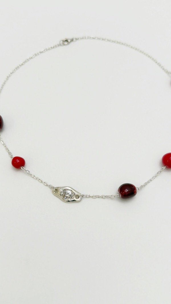 Producto - Collar plata mostacillas y cubic - 2