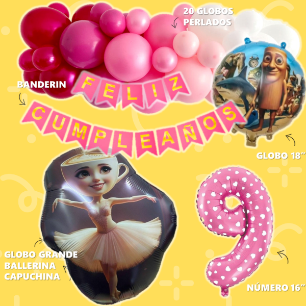 Producto - COMBO GLOBOS CAPUCHINA BALLERINA