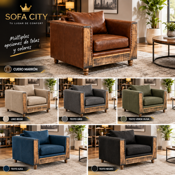 Producto - Sillón Cubo Constructor individual premium - Estilo Clásico Inglés - 7