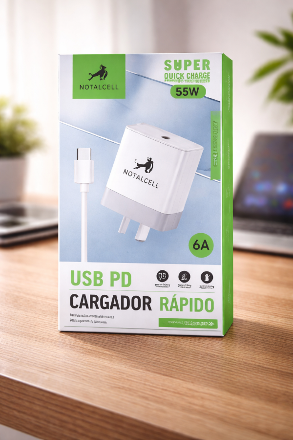 Producto - Cargador 220 55W 6A Tipo C a C Royalcell
