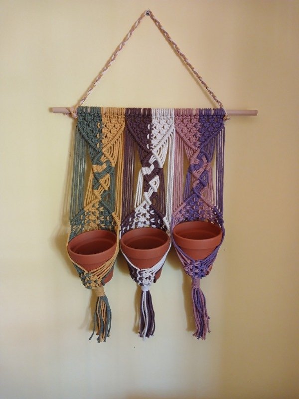Producto - Portamaceta Colgante en Macramé- Triple