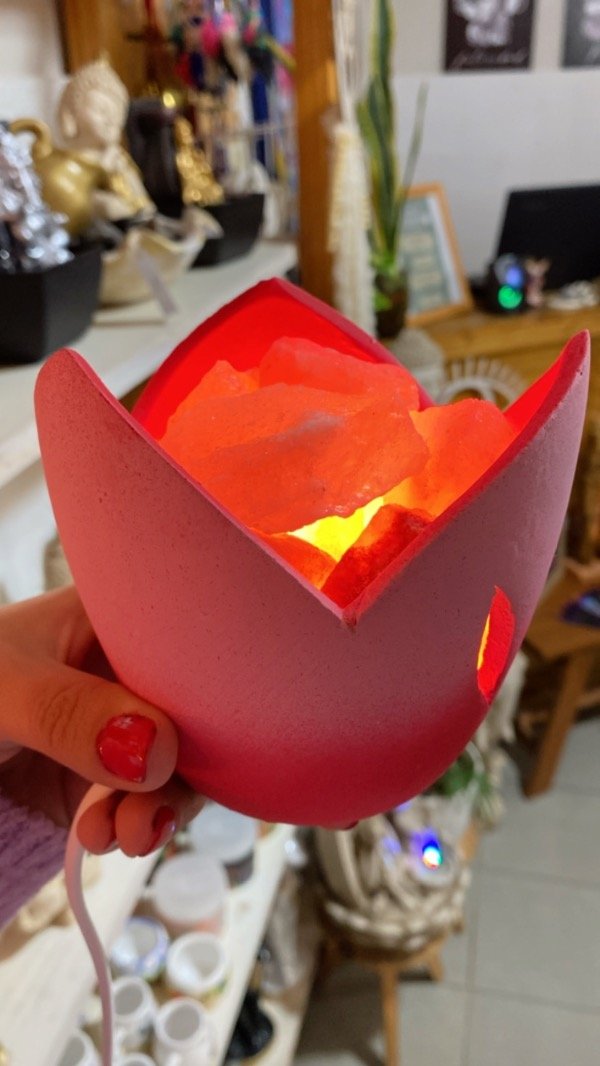 Producto - Lámpara de sal colores, diseño TULIPAN