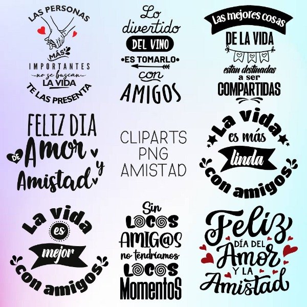 Producto - Cliparts PNG Frases Dia de la Amistad