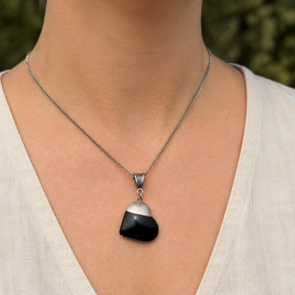 Producto - Collar Ónix Negro Corazón - 0