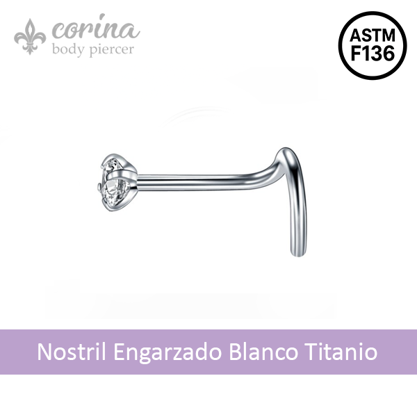 Producto - Nostril Titanio Strass Engarzado