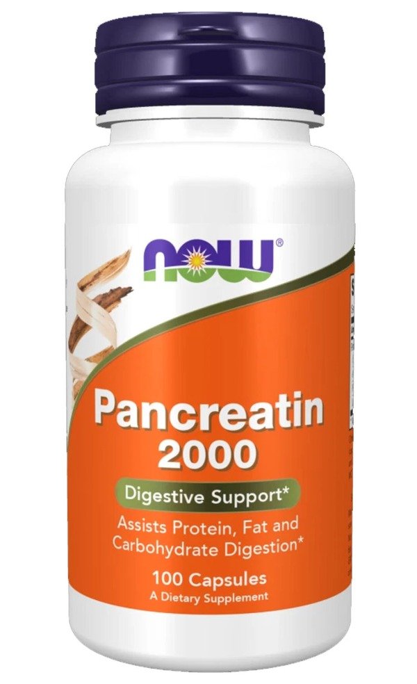 Producto - NOW Foods - Pancreatin 2000, 100 capsulas