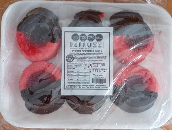 Producto - Peponas de frutos rojos bañadas en chocolate negro Palluzzi