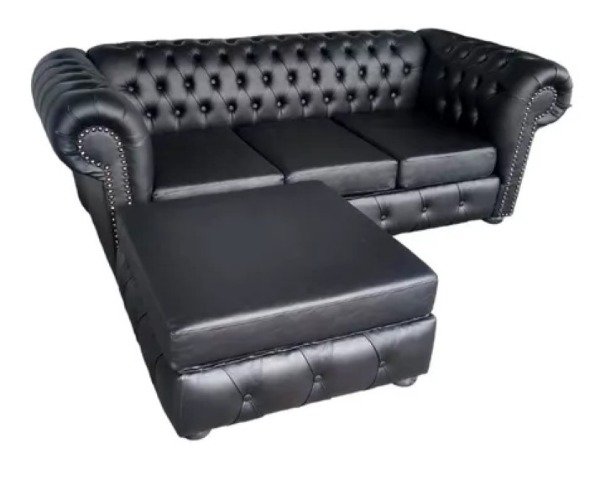 Producto - Sofá Chesterfield 3 Cuerpos Premium C/Camastro - Diseño Clásico Inglés