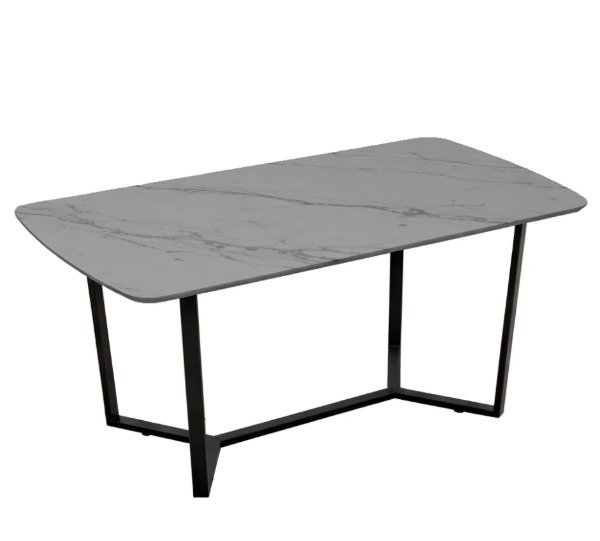 Producto - Mesa Albany Gris Marquina Base Negra - 0