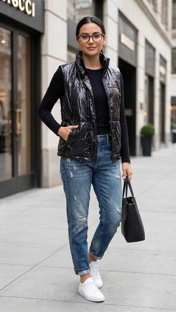Producto - Chaleco Puffer Puffy Gloss Black - abrigo, Estilo y Tendencia - 3