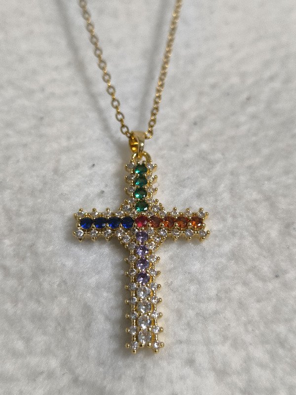 Producto - Collar Cruz Strass Color