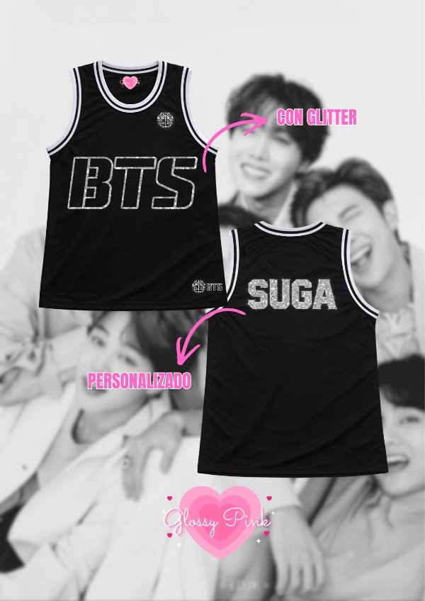 Producto - Pre venta personaliza Jersey Debut BTS con glitter - VINILO TEXTIL GLITTER