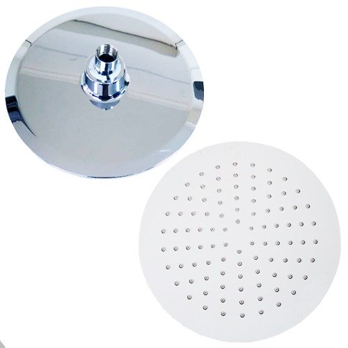 Producto - FLOR DUCHA ABS BLANCA Y CROMADA 8''  - 7088