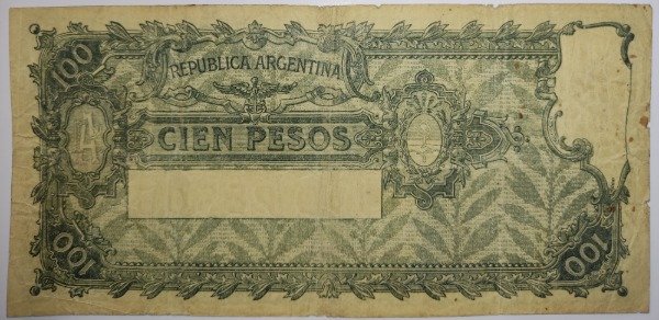 Producto - Billete argentina caja de conversión 100 pesos año 1928 B1688 Col 390e p#247b F+ - 1