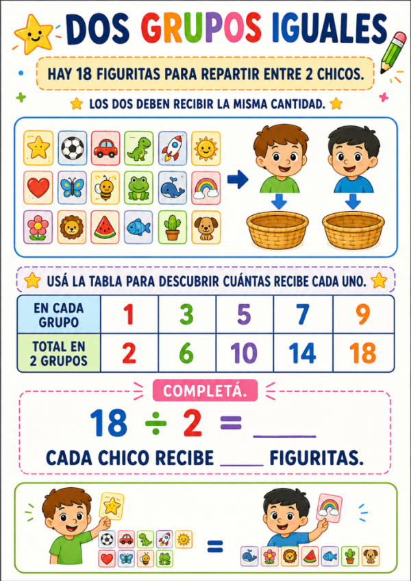 Producto - REPARTIMOS CON TABLAS: Divisiones exactas con apoyo visual - 4