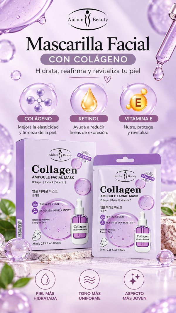 Producto - MASCARILLA FACIAL CON AMPOLLA DE COLAGENO DEBBY ROSE - 1