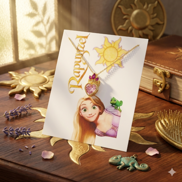 Producto - Collar corona Rapunzel en acero dorado