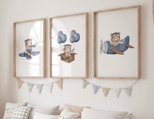 Producto - Set de 3 Cuadros Infantiles: Pilotos