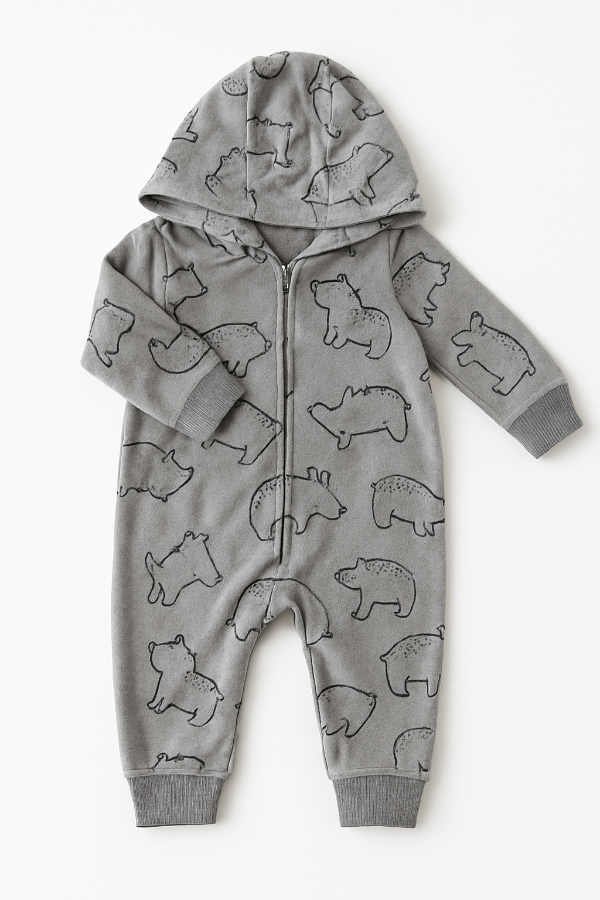 Producto - Jumpsuit micropolar gris osito